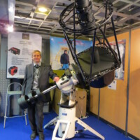 ASTROSIB PF500 telescope at the OPTIQUE & VISION booth at the Paris astronomy show.